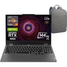 Loq Aı R7-7435HS 32GB 1tb SSD RTX4060 15.6 IPS 144Hz W11 83JC000UTR - Lenovo Çanta Wz4