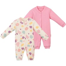 122817 Kız Bebek Fitilli Manşetli Bebek 2'li Tulum