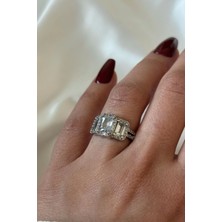 Premium Seri 3'lü Baget Taşlı Ayarlanabilir Kadın Yüzük