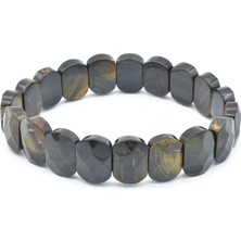 Murty99 Rolex Model Oval Kesim Hakiki Siyah Kaplan Gözü Taşı Bileklik