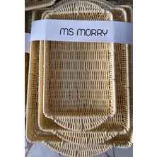 RATTAN Hasır 3 Lü Tepsi