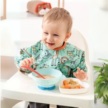 Bunnybuu 2'li Uzun Kollu Bebek Mama Önlüğü Mutlu Hayvanlar - (Renk Solma ve Su Geçirmezlik )