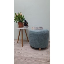 Ahşap Ayaklı Nubuk Yuvarlak Puf&bench Koltuk/tabure