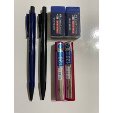 Faber-Castell Faber Econ Siyah-Lacivert Mekanik Kurşun Kalem Set 0,7 mm Metal Gövde