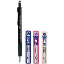 Faber-Castell 0.7 mm Siyah Versatil Kalem Metal Gövdeli 120'li Doldurulabilir Kalem