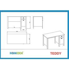 Betroya Teddy Çalışma Masası - Beyaz / Beyaz