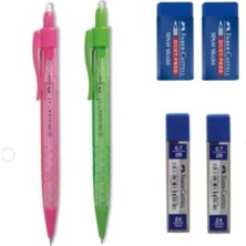 Faber-Castell Tri Click Versatil Kalem 0.7 mm 2 Adet 0.7 mm Uç 2 Adet Sınav Silgisi 2 Adet