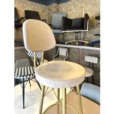 Yeni Vena Bar Sandalyesi Mat(Eskitme) Gold Bej Babyface Kumaş.75  cm  Oturum Yüksekliği