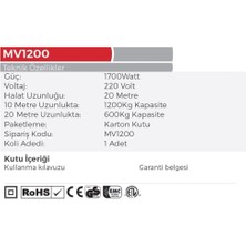 Mytol MV1200 - Bakır Sargı Elektrikli Yük Kaldırma Vinçi 600-1200 kg