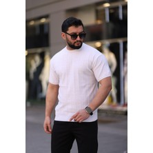 Bisiklet Yaka Kısa Kol Erkek Örme Triko Tişört