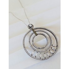 Gümüş So Hare Tasarım Üçlü Büyük Halka Kadın Kolye Doğum Günü Hediye