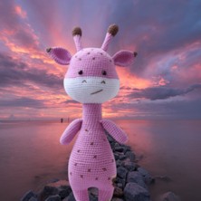 Mady Toyss Amigurumi Sevimli Yavru Zürafa Kardeşler  38-39 cm