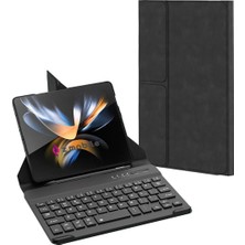 Z-Mobile Samsung Galaxy Z Fold 8, 7  Uyumlu Klavye Standlı Bluetooth Klavyeli Kılıf Kalem Bölmeli Manyetik Kapak