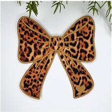 Decofav Kurdele Şeklinde Leopar Baskılı Nakışlı Kumaş Kokteyl Peçetesi 1 Adet