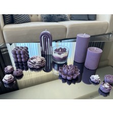 Mum 7 Parça Dekoratif Mum Seti (Doğal Soya Mum) Iza Tasarım