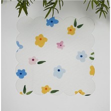 Decofav Pastel Çıtır Çiçek Baskılı Lazer Kesim Kumaş Kokteyl Peçetesi 1 Adet