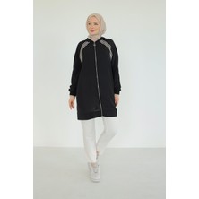 Armine Trend Boydan Fermuarlı Kapüşonlu Tunik 25YT409