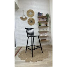 Silla Concept Yıldız Bar Sandalyesi Siyah Ahşap Ada Sandalye Mutfak Sandalyesi