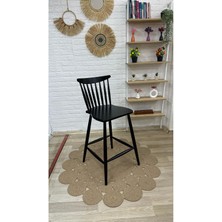 Silla Concept Yıldız Bar Sandalyesi Siyah Ahşap Ada Sandalye Mutfak Sandalyesi