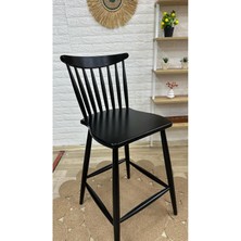 Silla Concept Yıldız Bar Sandalyesi Siyah Ahşap Ada Sandalye Mutfak Sandalyesi