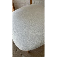 Silla Concept Zion Sandalye Teddy Krem Kumaş Hasırlı Naturel Ahşap Sandalye