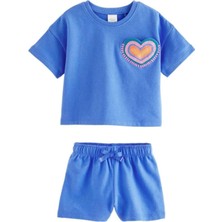 Kalp Işlemeli Şortlu Takım