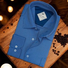 Pamuklu Uzun Kollu Mavi Erkek Gömlek (Regular Kalıp)