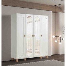 Pema home masal %100 mdf Membran 4 Kapaklı Dolap gardırop