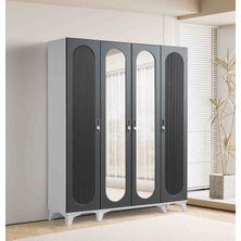 Pema home peri %100 mdf Membran 4 Kapaklı Dolap gardırop