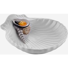 Edelweiss Italy Frutti Di Mare Beyaz Seramik Servis Tabağı 20X18 cm