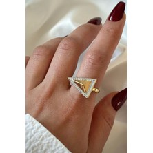 Vıp %100 Ithal Pyramid Tasarım Ayarlanabilir Kararmaz Garantili Kadın Çelik Yüzük