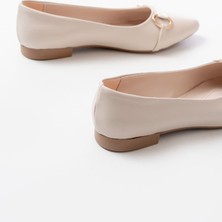 Ceylinmoda İNF-129 Ten Günlük Taş Aksesuarlı Babet