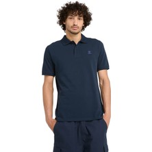 TB0A6UJA4331-WOVEN Badge Polo Lacivert Polo Yaka Normal Kalıp Erkek Polo T-Shirt