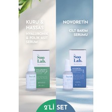 The Soo Lab Kuru ve Hassas Ciltler İçin İkili Bakım Serumu Seti | Anti-Aging | Hyaluronic Acid, Novoretin | 30ml