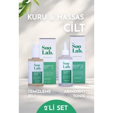 The Soo Lab Kuru ve Hassas Ciltler İçin Temizleme Jeli ve Tonik | Panthenol, Centella, Aloe Vera | 200 ml