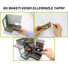 Minyaturia LED Işıklı Minyatür Kafe Maketi – Ahşap Kendin Yap Hobi Seti | Minyatür Ev Yapma Kiti - Kendin Yap