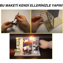 Minyaturia LED Işıklı Minyatür Oda Maketi – Ahşap Kendin Yap Hobi Seti | Dekoratif DIY Maket Ev - Minyatür Maket Kiti