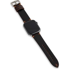 Minval Apple Watch Deri Kordon Ultra 2 9 8 SE2 7 6 Se 5 4 3 2 1 serisi 49mm 45mm 44mm 42mm Uyumlu Kadın Erkek için Uniseks El Yapımı Crayz Kızıl Kahve Kayış