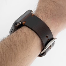 Minval Apple Watch Deri Kordon Ultra 2 9 8 SE2 7 6 Se 5 4 3 2 1 serisi 49mm 45mm 44mm 42mm Uyumlu Kadın Erkek için Uniseks El Yapımı Crayz Kızıl Kahve Kayış