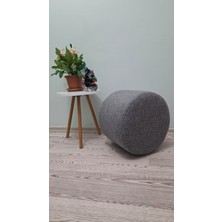 Papuli Ahşap Ayaklı Keten Kumaş Yuvarlak Puf&bench Koltuk/tabure