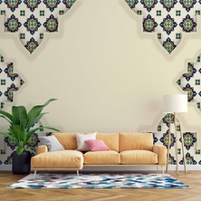 Etnik Motif Çini Desenli Duvar Kağıdı