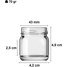 Afracam 40 ml Metal Siyah Kapaklı 40 cc Şeffaf Numune Cam Kavanoz Küçük 2 Adet
