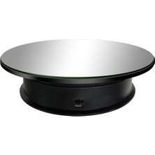Steldalar Elektrikli Döner Aynalı Sergileme Standı 2 Hız Maksimum Ağırlık 3kg 360 Derece Dönen Platform Fotoğrafçılığı (Siyah) (Yurt Dışından)