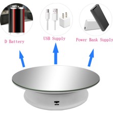 Steldalar Elektrikli Döner Aynalı Sergileme Standı 2 Hız Maksimum Ağırlık 3kg 360 Derece Dönen Platform Fotoğrafçılığı (Siyah) (Yurt Dışından)