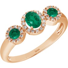 Sirius Pırlanta Zümrüt ve Pırlanta Taşlı Tria Belladore Yüzük 0405R0017