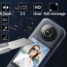 Spibicyy INSTA360 X3 Kamera Koruyucu Aksesuarları, Yapışkan Lens Koruyucu Seti Silikon Kılıf Ekran Temperli Cam Film Koruyucu (Yurt Dışından)