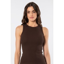 Türen Kadın Kolsuz Ribana Atlet 3407/KAHVE