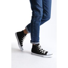 Mevese AXE Siyah Bağcıklı Keten Kumaş Erkek Günlük Sneaker Ayakkabı