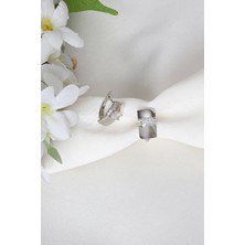 Baget Taşlı Çelik Küpe