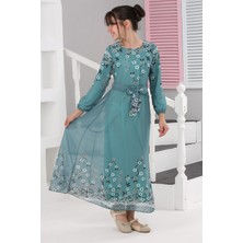 Asortix Kız Çocuk Çiçek Desenli Şifon Elbise – Uzun, Astarlı, Tesettüre Uygun ELBISE-ELB-0040